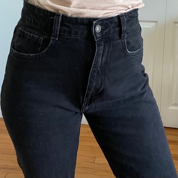 Women's Jeans: Zara Black High Waisted Slim Leg - Picture 3 of 15